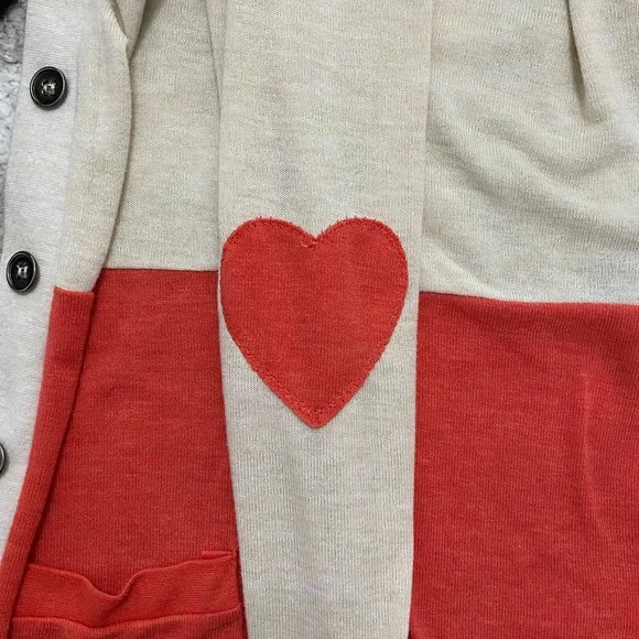 Button Down Sweater w/ Heart Detail - Picture 6 of 8